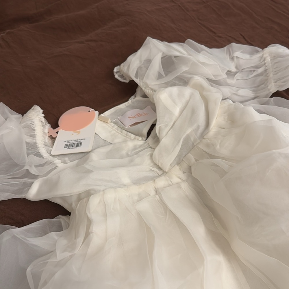 NWT SELKIE The Silk Gauze Ivory Moonlight Dress - Picture 8 of 10